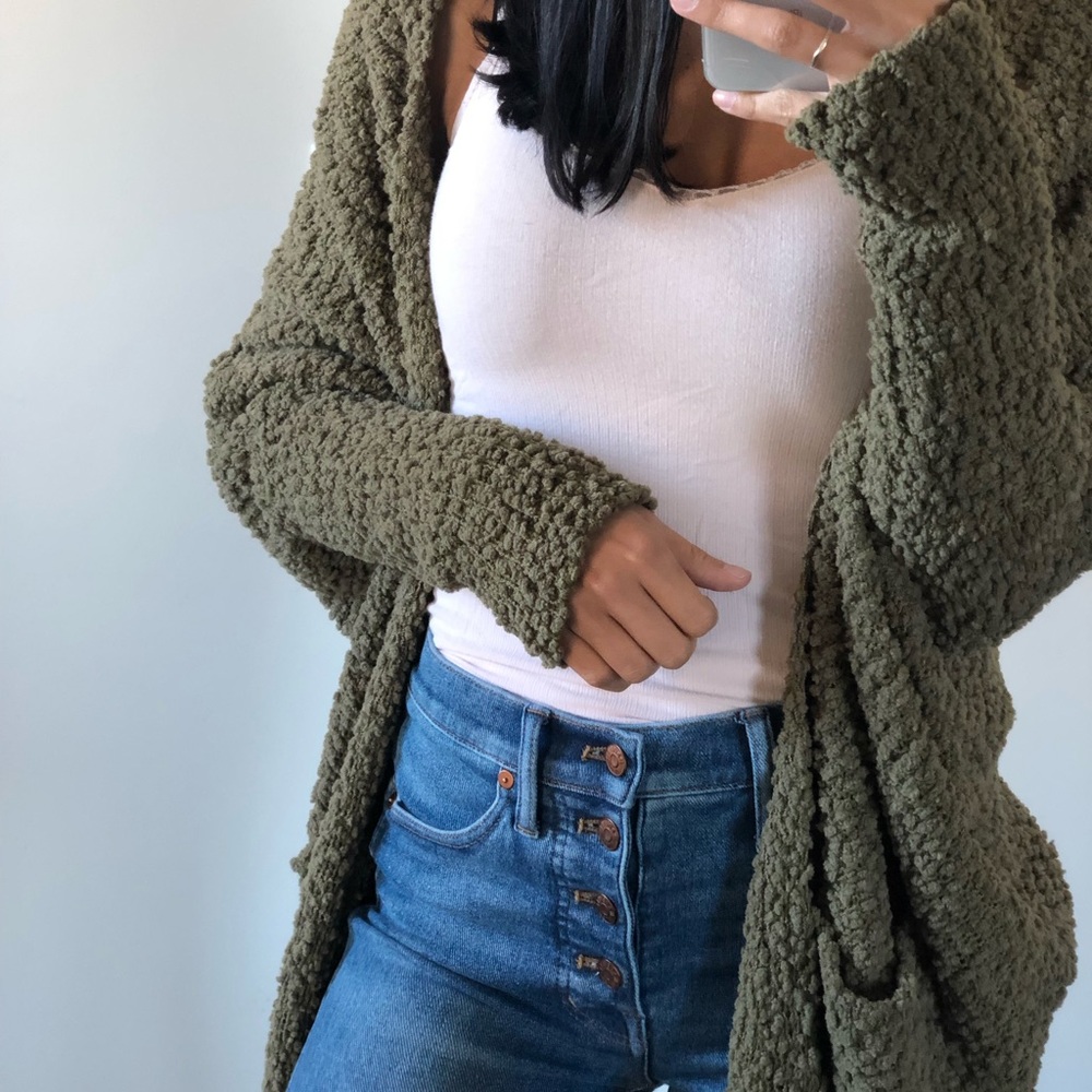 Green Plush Cardigan